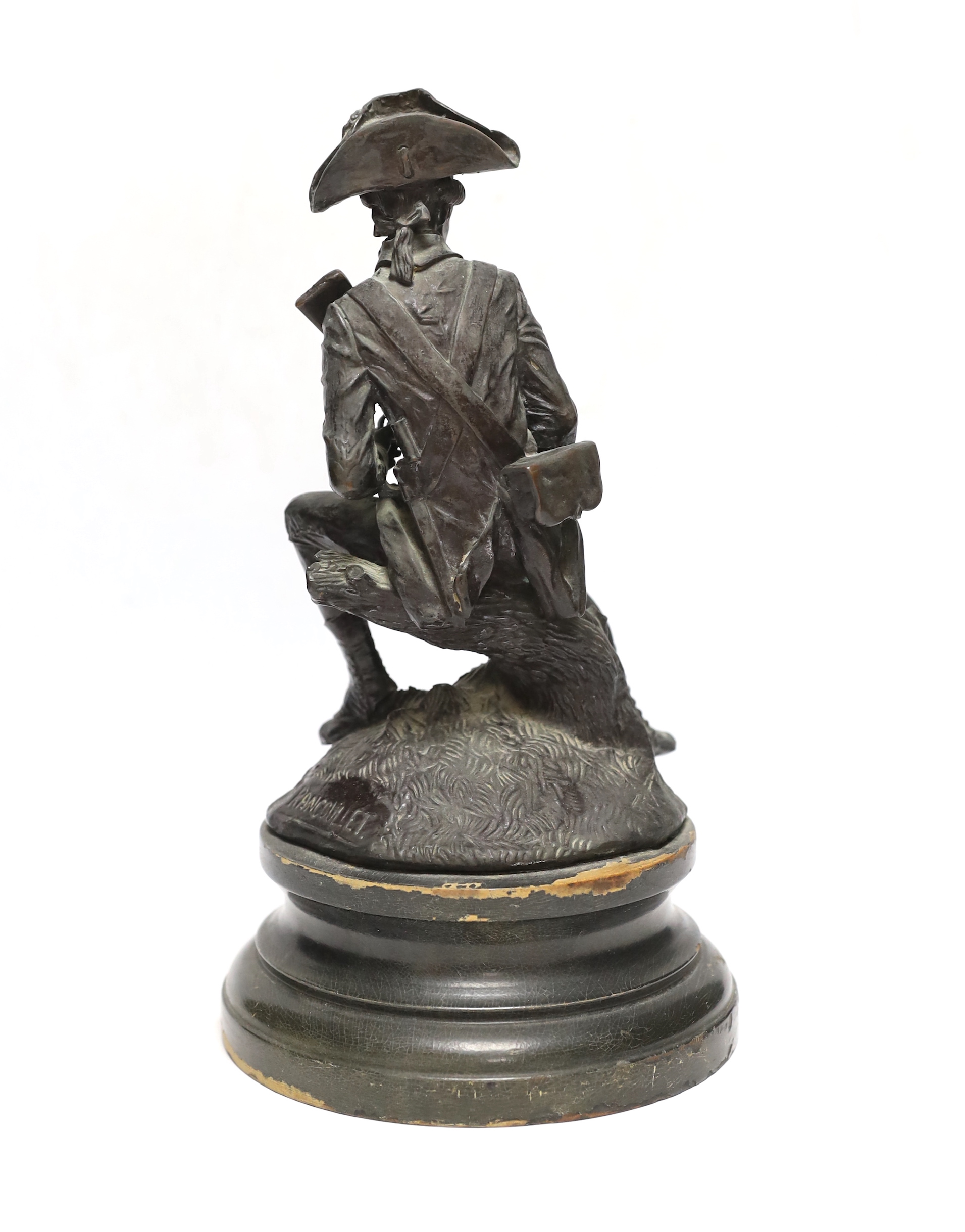 After Rancoullet, a bronze of an American military rifleman, 29.5cm high